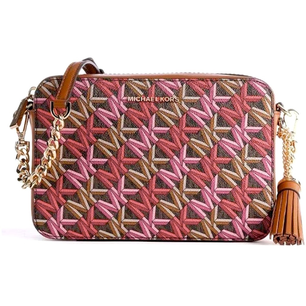 Michael Kors Jet Set Medium Camera Bag Brown Multi One Size